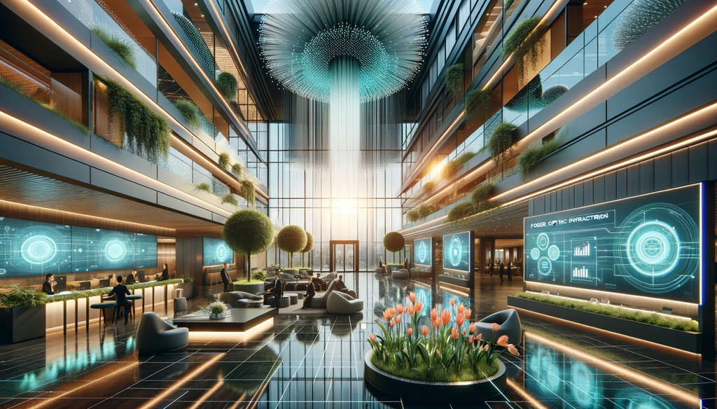 futuristic hotel lobby